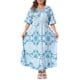 thumbnail image 5 of Vestidos Largos de Línea A Boho con Cuello en V y Mangas Acampanadas para Mujer de Talla Grande Agnes Orinda 3X Azul Cielo, 5 of 6