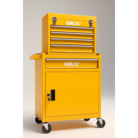 Almacenamiento/Gabinete De Metal Para Herramientas Profesional Erux Amarilla