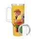thumbnail image 3 of UglyDolls Vaso aislado de acero inoxidable con asa, diseño temático, regalo para familia, amigos y fans; incluye pajita y encaja en el portavasos estándar, 40 oz, 3 of 6