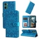 thumbnail image 5 of Funda tipo cartera FOXDOCK para Motorola Moto E15 , diseño girasol en relieve, cuero PU, cierre magnético, soporte y tarjetero, 5 of 5