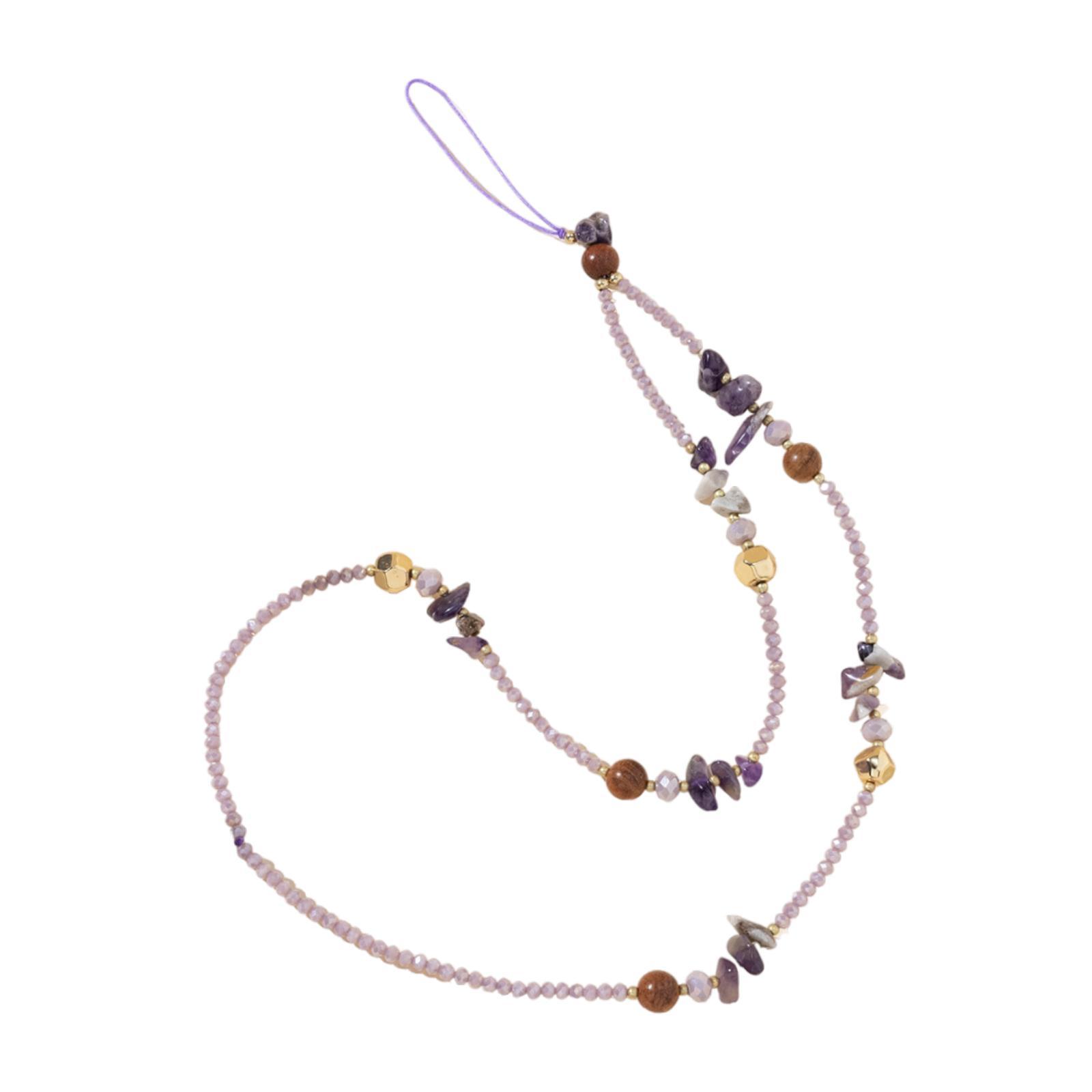 Magideal - Elegante Pulsera Con Dije Para Teléfono Celular, Cordón De Perla De Moda Para Teléfono Celular, Pulsera De Perla, Llavero, Decoración Para Teléfono Ce Púrpura