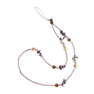 Magideal - Elegante Pulsera Con Dije Para Teléfono Celular, Cordón De Perla De Moda Para Teléfono Celular, Pulsera De Perla, Llavero, Decoración Para Teléfono Ce Púrpura