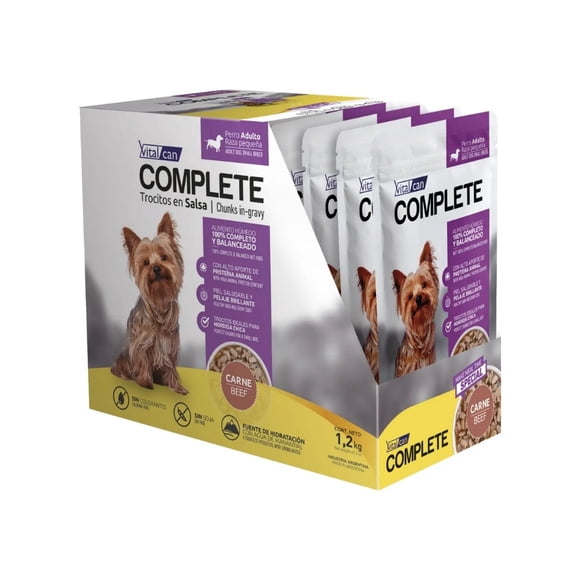 Sachet Vitalcan Complete Perros Razas Pequeñas Carne 12 Un.