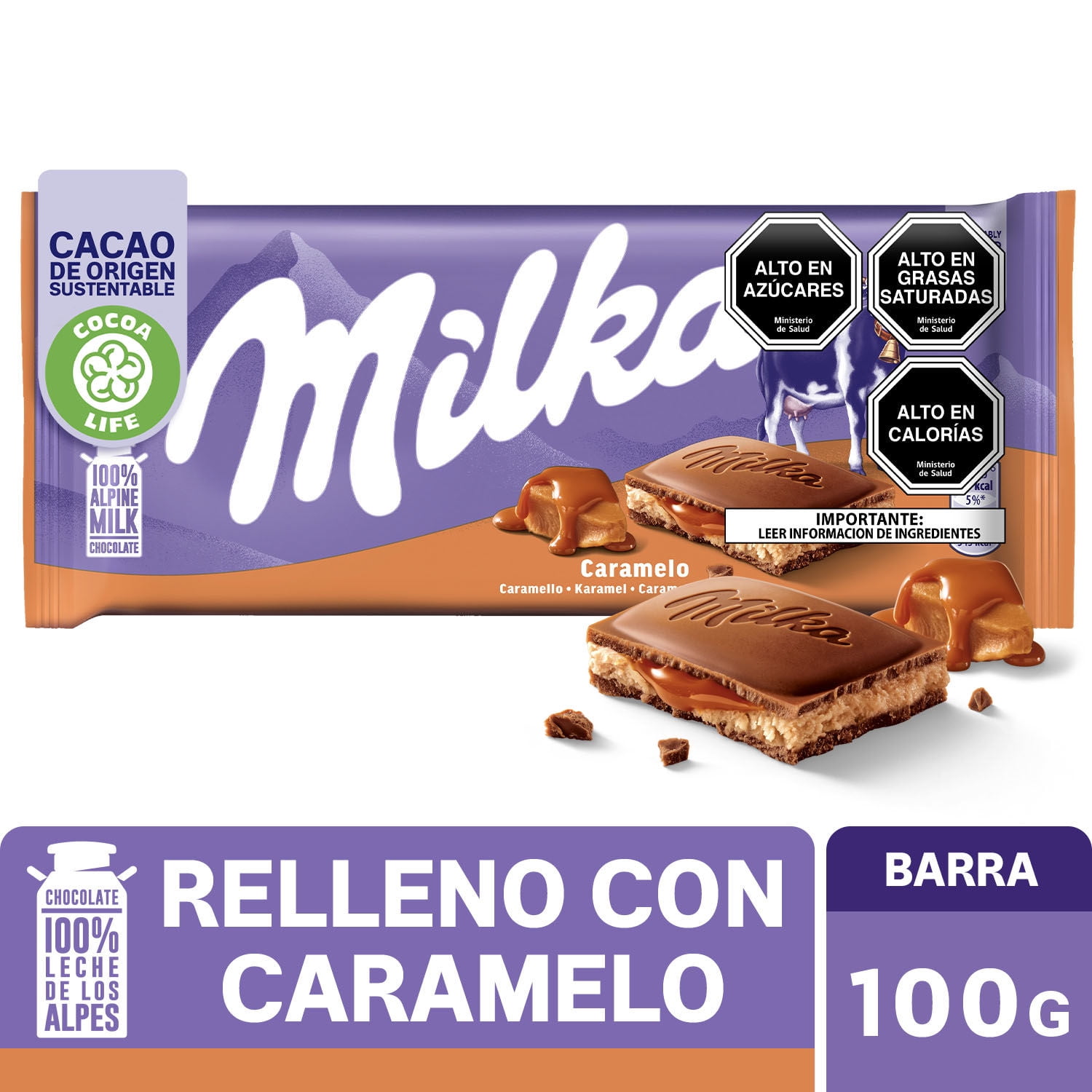 Chocolate Relleno Con Crema De Caramelo 100 g Milka