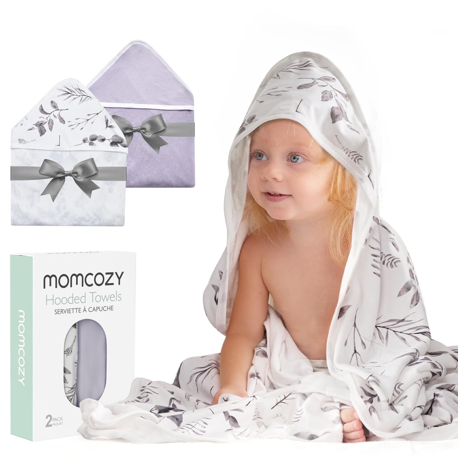 Set Toalla Para Bebé Con Capucha Momcozy 35 X 35 Pulgadas Unisex