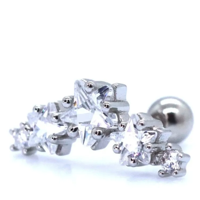 Lidia Tu Moda - Aro Piercing 5 Estrellas Circones Plata 925