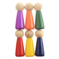 Bothyi - 6X Muñecas De Madera Con Clavijas, Figuras De Personas Pequeñas, Adorno Educativo Para Niños Pequeños