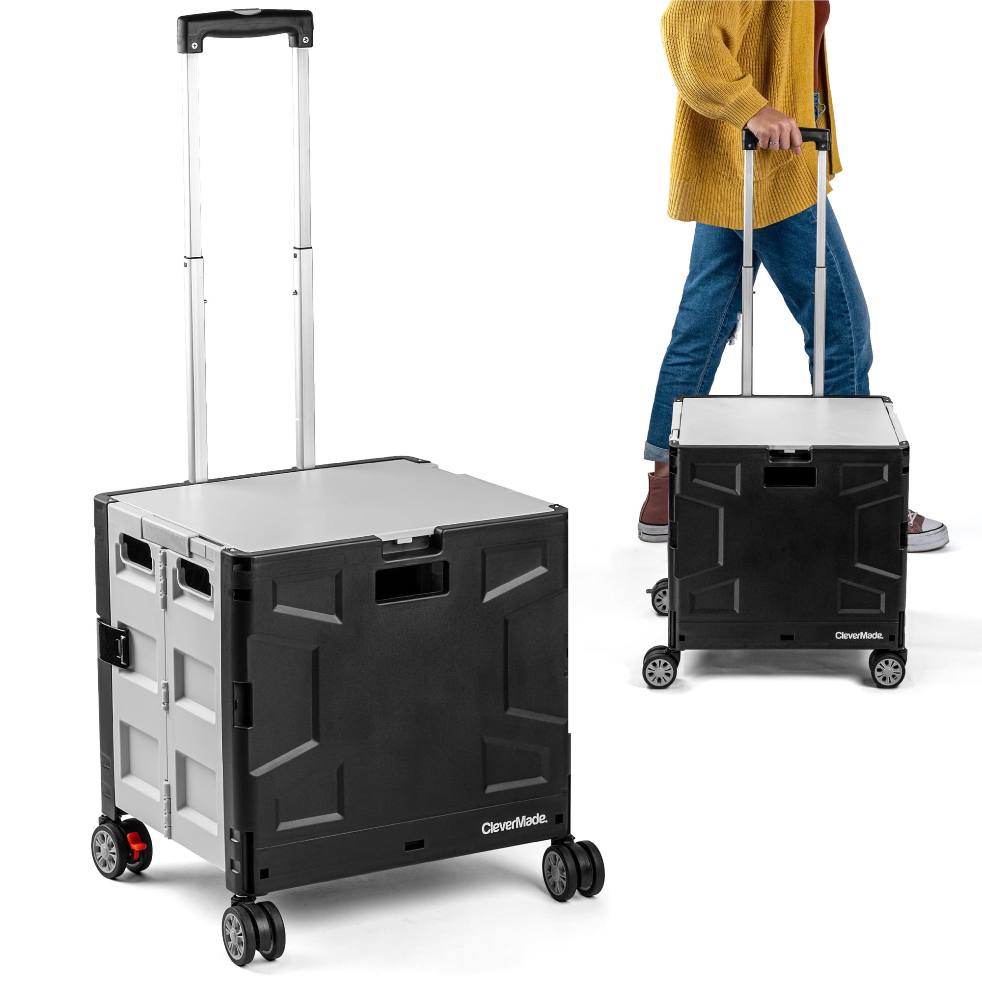 Caja Plegable Con Ruedas Clevermade De 55 Litros Y 45 Kg De Capacidad