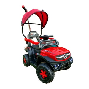 Abmtoys - Jeep Correpasillos A Batería Mercedes Unimog 3 En 1 Rojo