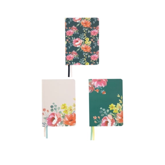 Libreta Mediana Rosa Flores, 1 Un