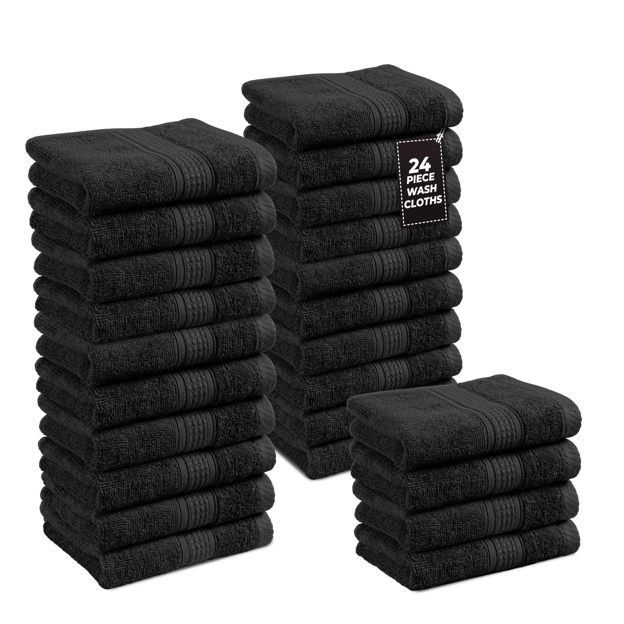 Toallitas Lane Linen 100% Algodón, 13 X 13 Cm, 24 Unidades, Color Negro