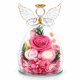 thumbnail image 1 of Rosa Preservada en Figura de Ángel de Cristal Flores Eternas, 1 of 7