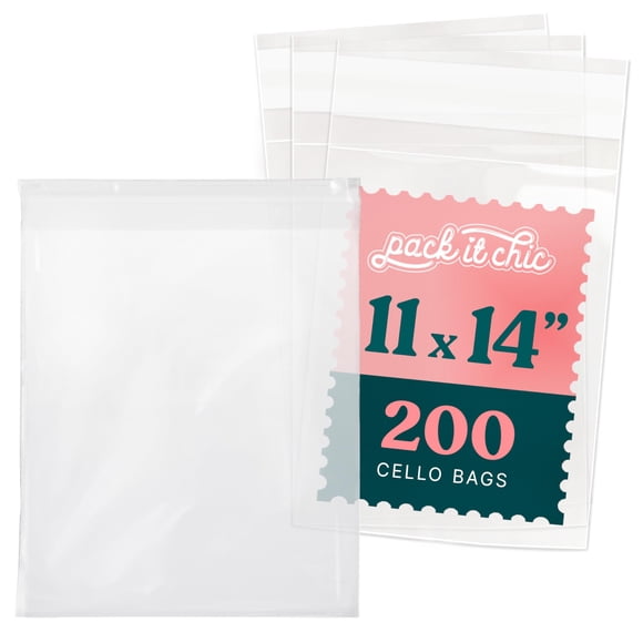 Bolsas de Celofán Pack It Chic 28 × 36 cm 200 unidades con cierre reutilizable