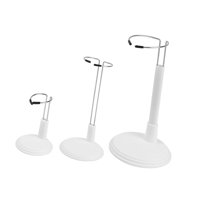 Magideal - 3 Piezas Soportes Para Muñecas Bases De Soporte Estables Bastidores Portátiles Y Sujetadores De Figuras Con Diseño Vertical Adecuado Para Decoración Blanco
