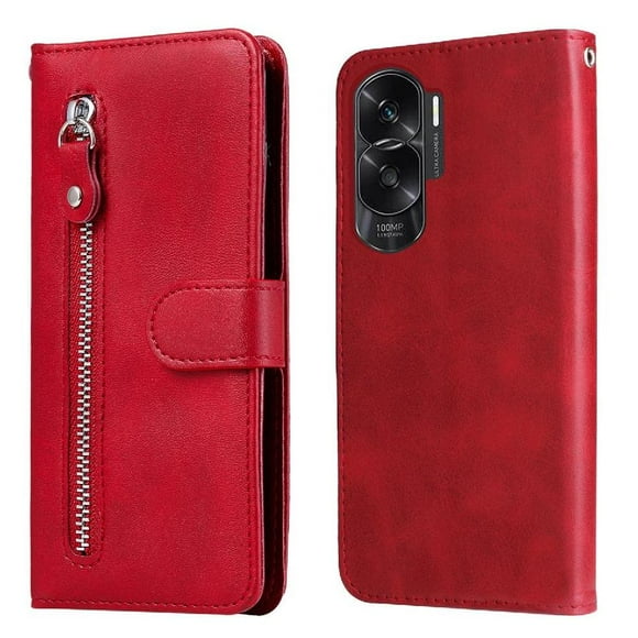Funda con Cremallera para Honor 90 Lite, Carcasa Cartera de Cuero PU con Soporte y Tarjetero