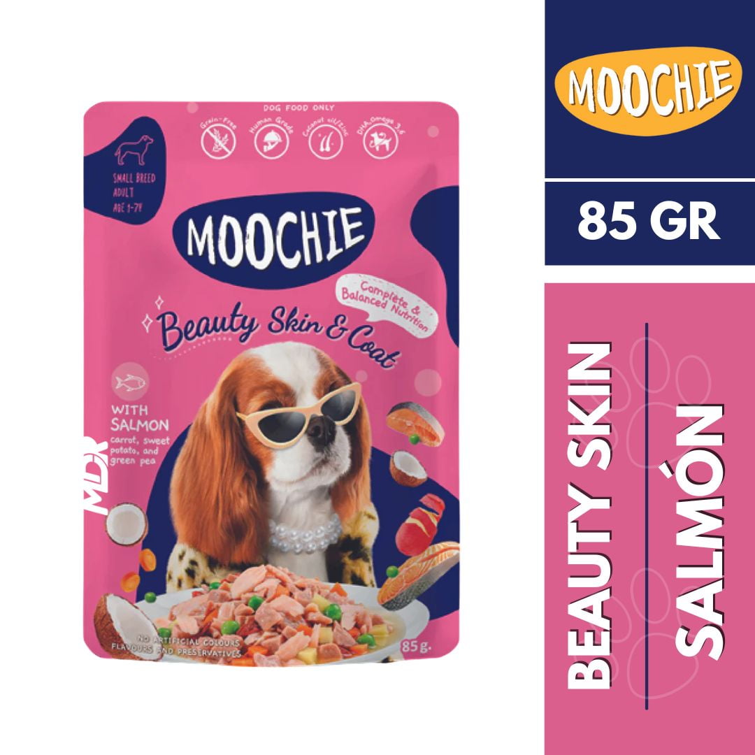 MOOCHIE PERRO BEAUTY SKIN SALMÓN 85GR x12 UND