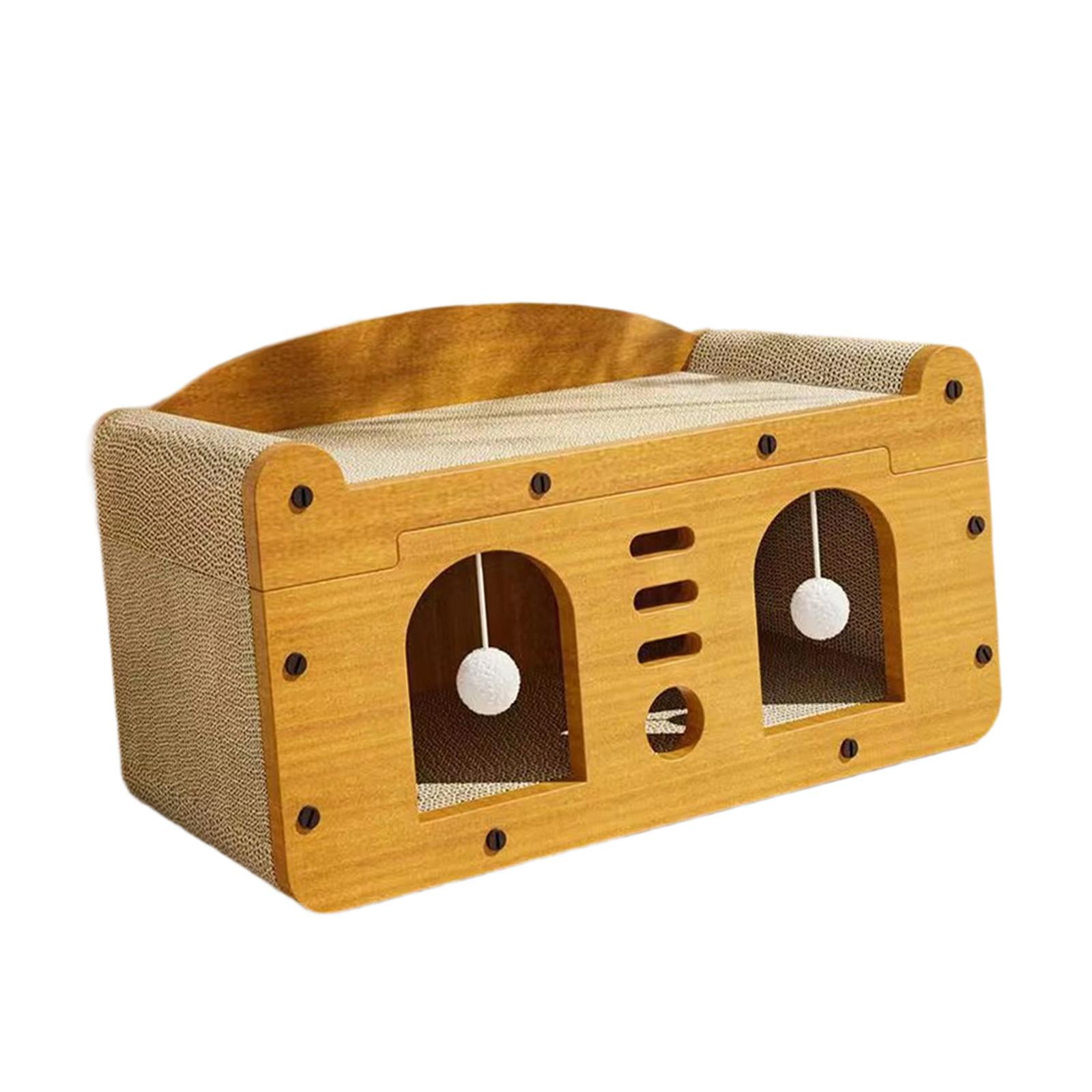 Magideal - Casa De Rasguño De Gatos Con Bola Burlona, Escondite De La Almohadilla De La Almohadilla De Rasguños De Gatito, Lecho De Salón De Juguete Para