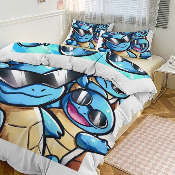 Squi_rtle Print Bedding Set Pattern Duvet Cove Set 3 Pieces 1 Quilt Cover And 2 Pillowcases for Women Men Teens