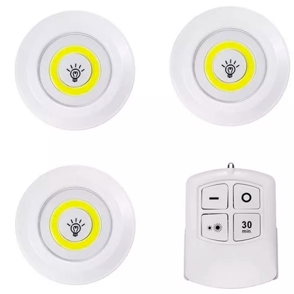 set 3 luces led con control