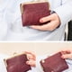 thumbnail image 5 of Monedero pequeño RFID para mujer, compacto, plegable, de piel, estilo vintage, con cremallera y cierre de boquilla., 5 of 6