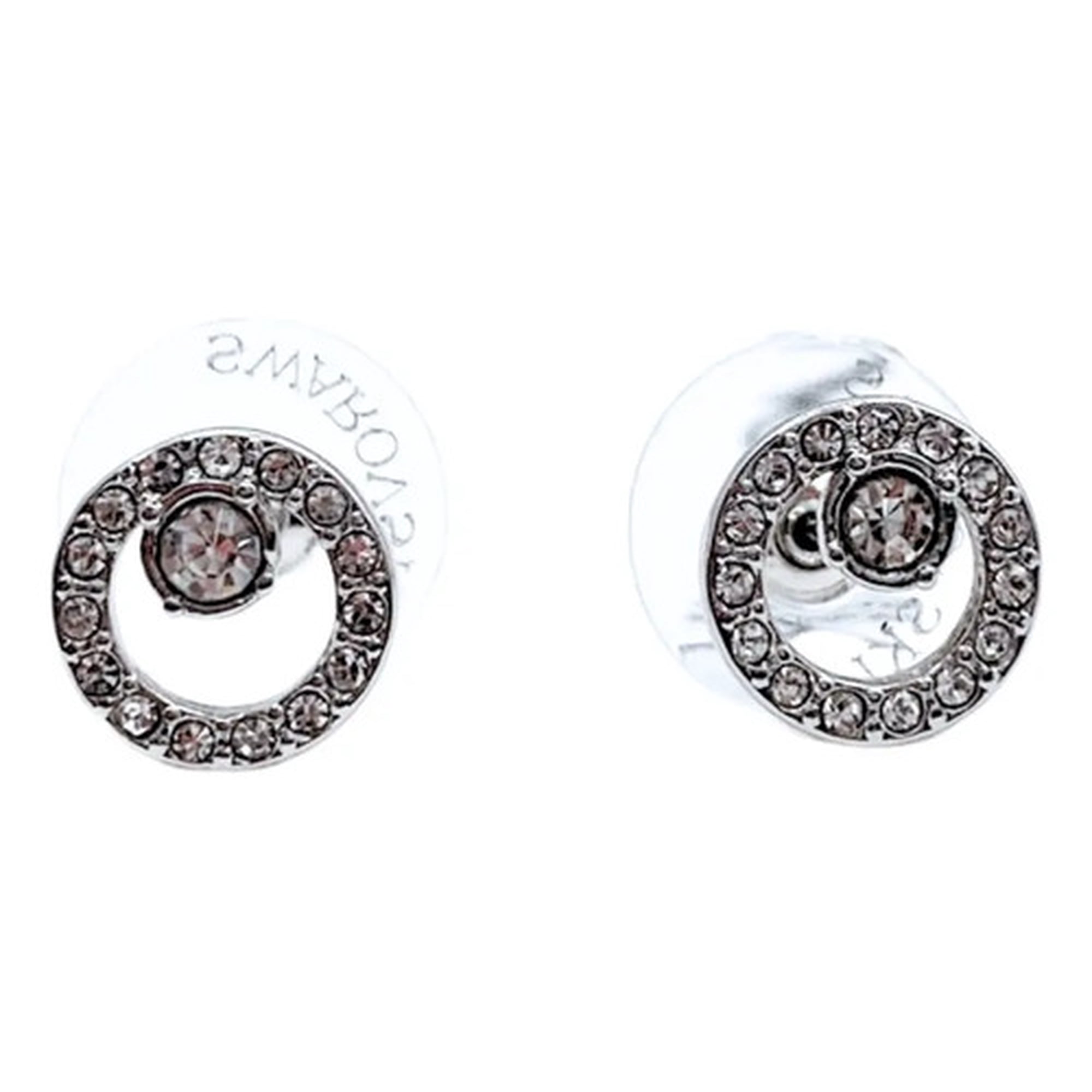 Marca - Aros Punto De Luz Interior, Cristal Austriaco, Regalo Mujer Plateado