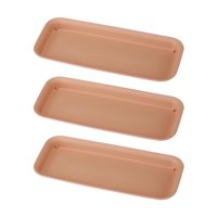 Magideal - 3Pcs Platillos Rectangulares Bandejas Para Macetas De Flores, Bandeja De Agua De Planta De Jardinería Multipropósito Para Sala De Estar En Interiores Marrón L