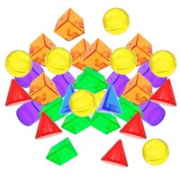 Magideal - 100 Bloques Geométricos Sólidos Con Formas Geométricas Para Niños. Desarrolla Tus Habilidades Geométricas Desde Temprana Edad. Bloques Translúcidos 3D