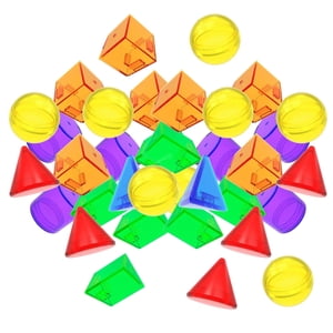 Magideal - 100 Bloques Geométricos Sólidos Con Formas Geométricas Para Niños. Desarrolla Tus Habilidades Geométricas Desde Temprana Edad. Bloques Translúcidos 3D