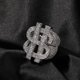 thumbnail image 5 of Dollar Symbol Rings para Hombre Anillos de Lujo Brillantes con Iced out Grandes Hip Hop Circonia Cúbica Anillos para Hombre, 5 of 9
