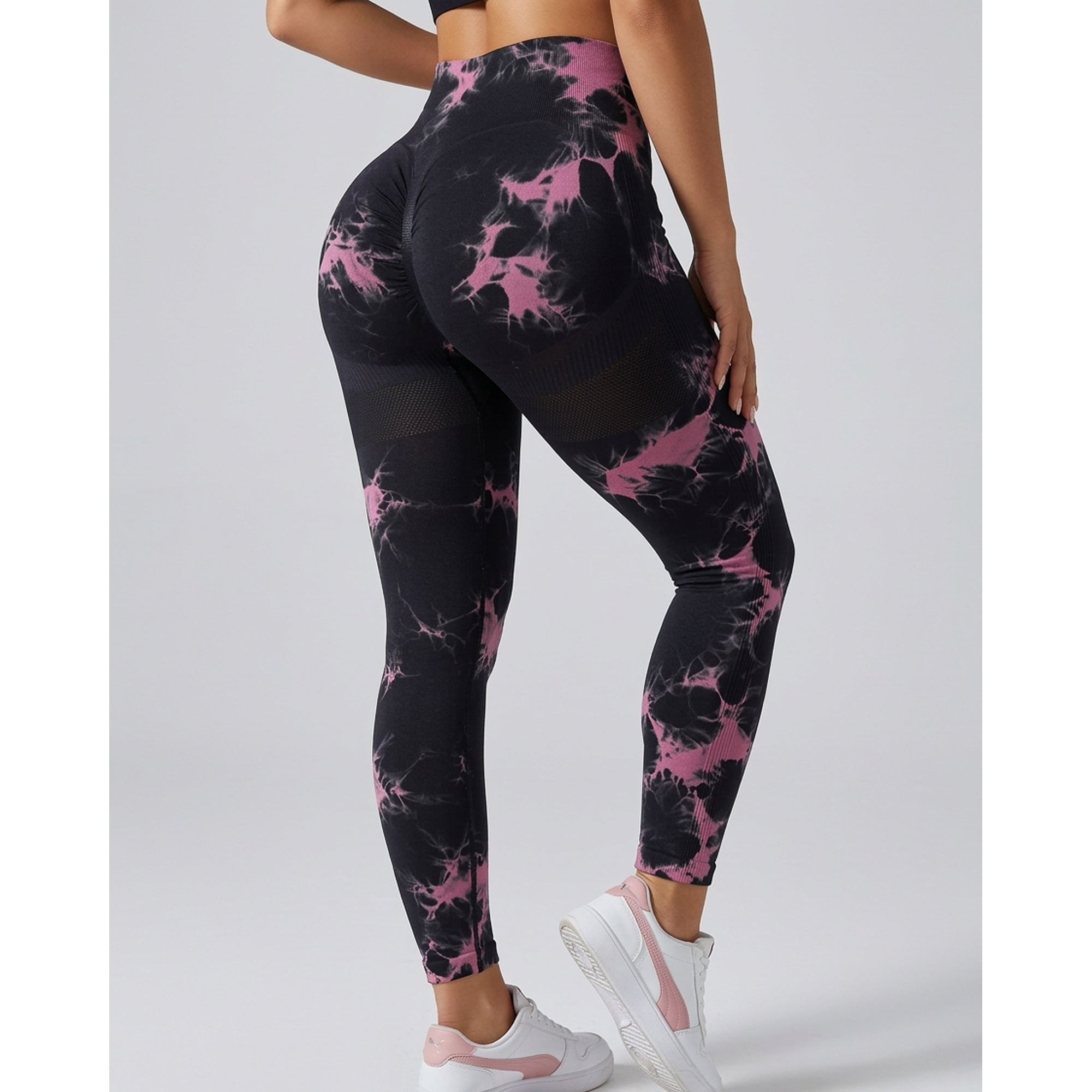 Flix Line - Leggings Deportivos Mujer Push Up Tie Dye Bicolor