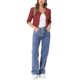 thumbnail image 2 of INSPIRE CHIC Chaquetas de Jean de Mezclilla Recortadas sin Cuello de Manga 3/4 para Mujer Marrón Rojizo S, 2 of 5