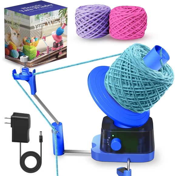Enrollador eléctrico de lana Zappyway Azul, capacidad 370 g, ajuste de tensión