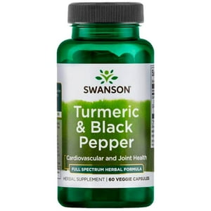 Swanson - Turmeric Cúrcuma + Black Pepper 60 Cápsulas