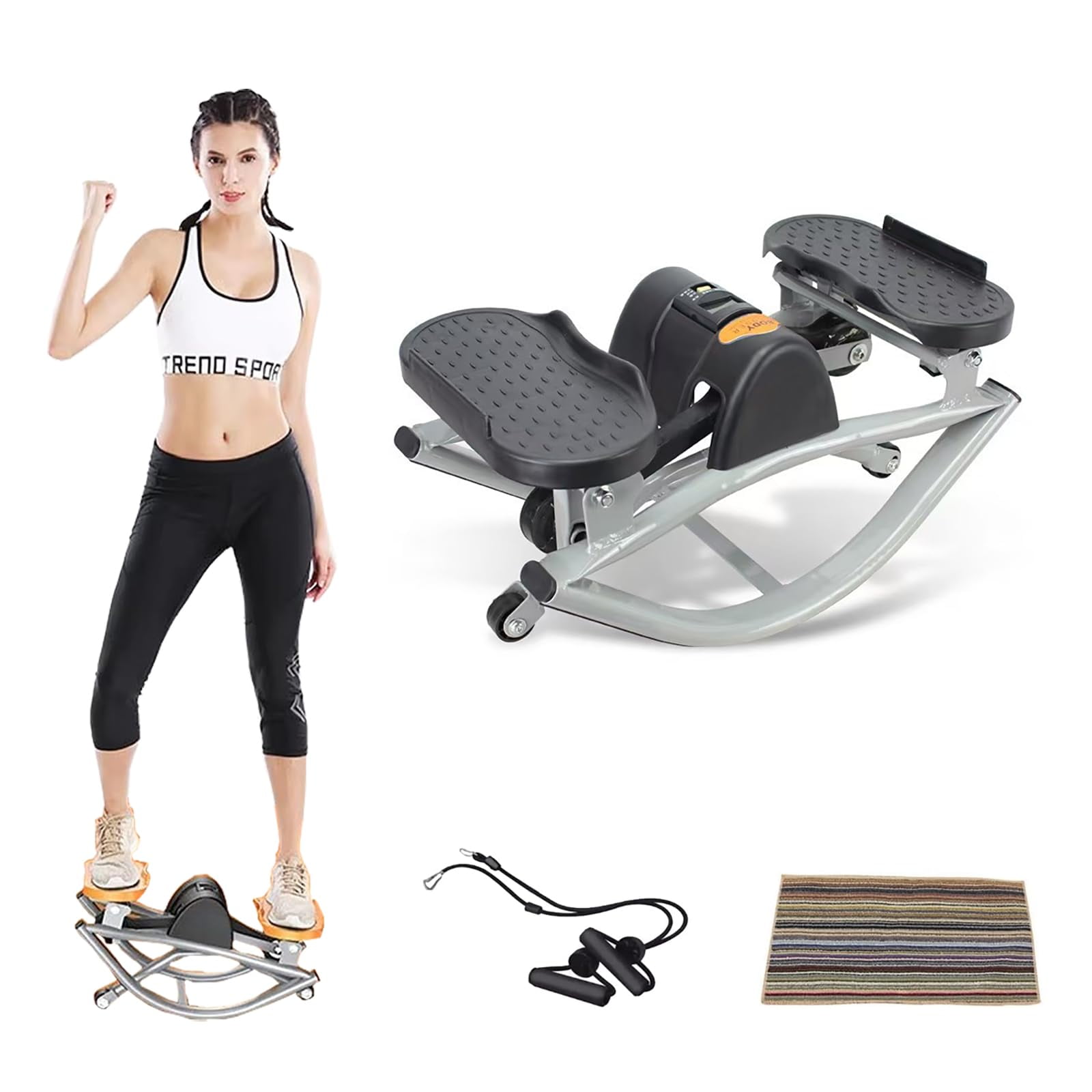 Stepper Fitness Jsdmbd Con Monitor Digital Y Bandas De Resistencia