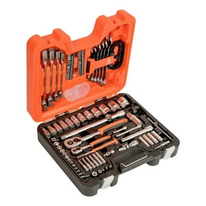 Juego De 91 Herramientas Llaves Y Dados 1/4 Y 1/2 S910 Bahco Naranja
