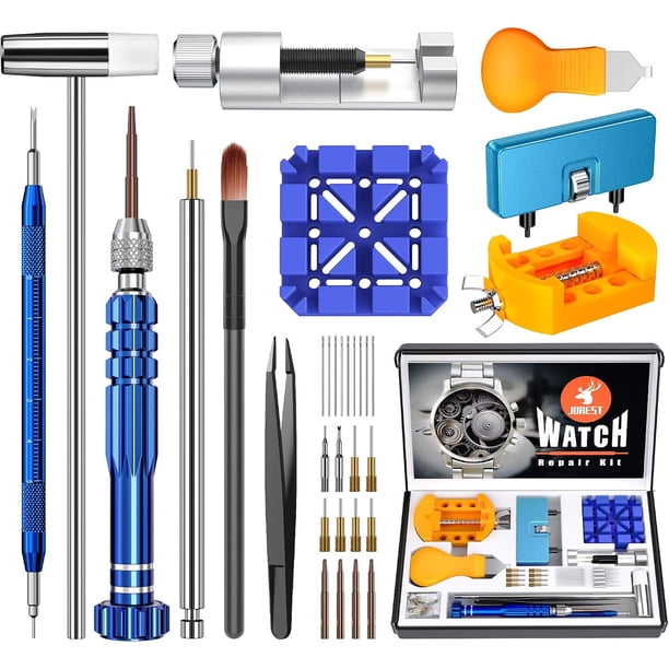 JOREST Kit de reparación de relojes para reemplazo de baterías y ajuste de eslabones