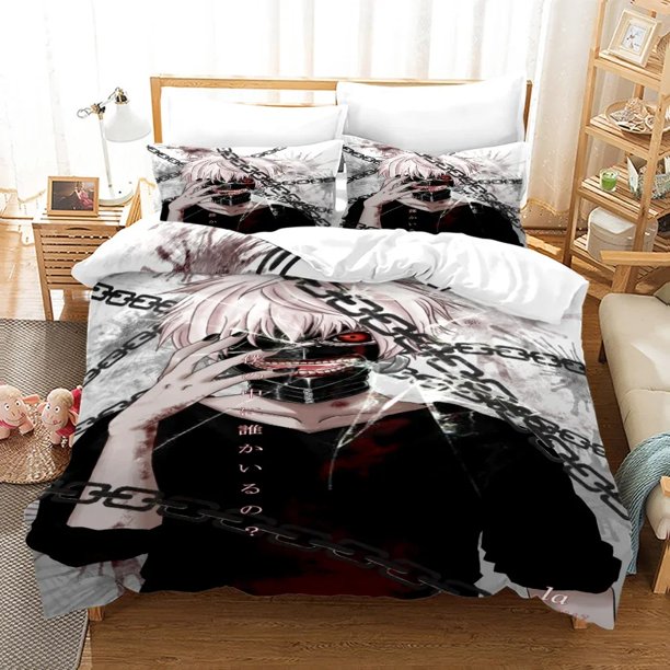 Print Tokyo Ghoul Bedding Set Hip Hop Bed Set Teenager Bedroom Duvet cover Sets Bed Sheets