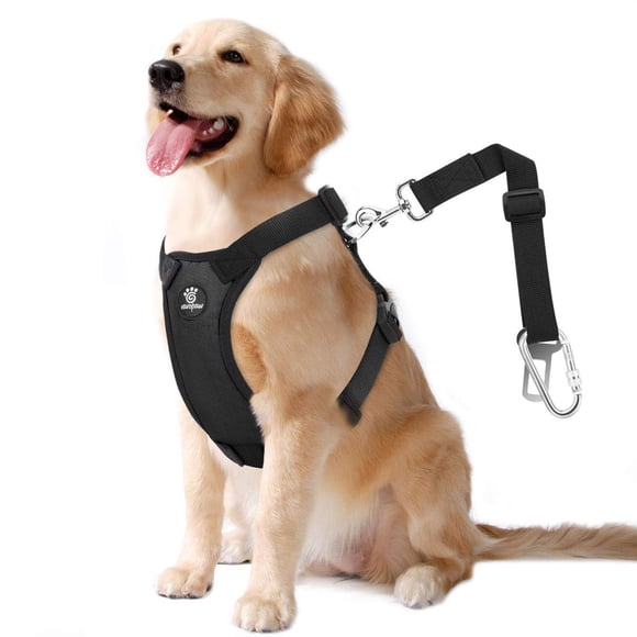 Cinturón de seguridad para perros VavoPaw, arnés de seguridad para coche, nailon, negro, XL