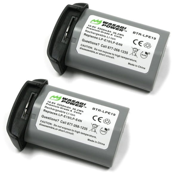 Batería Wasabi Power LP‑E19 (2 unidades) 3350 mAh