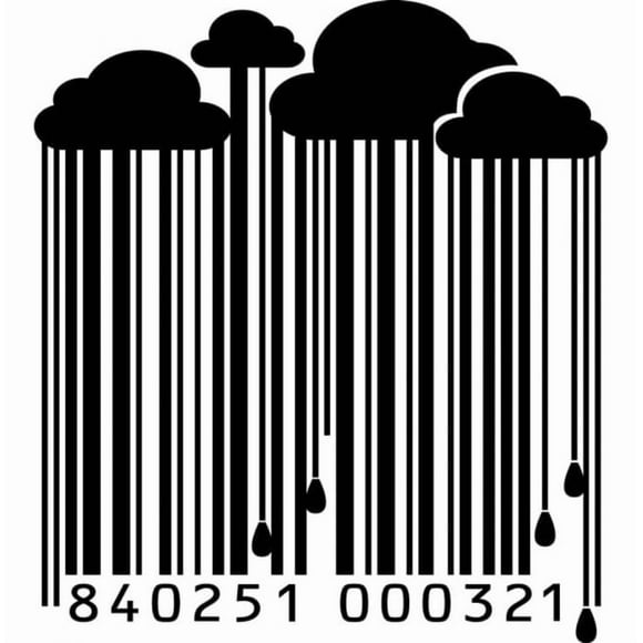 Decomural Cloud Rain Barcode Abstract Art WS-18364