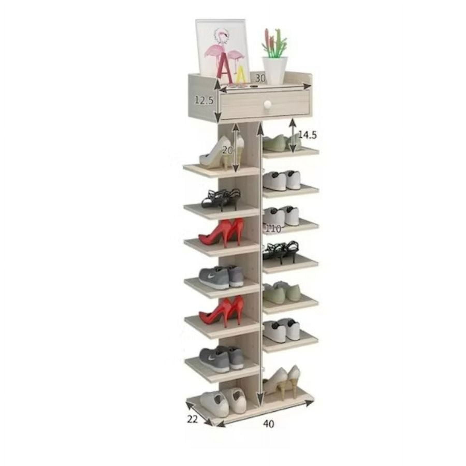 Click Ventas - Zapatero Organizador Estante Zapatos 14 Pcs Hall Armario Madera Clara