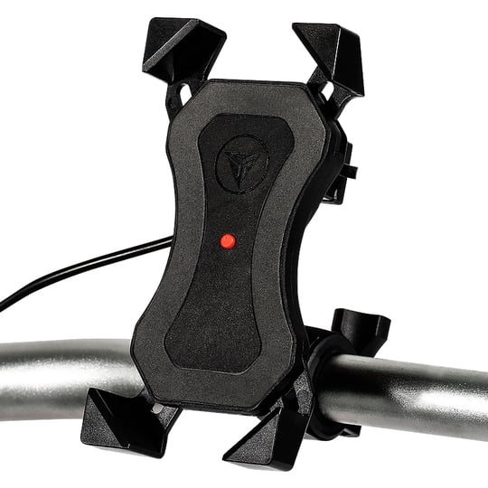 2 En 1 Soporte De Manillar Para Celular Mas Cargador Usb Motowolf 2817c
