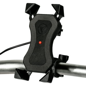 2 En 1 Soporte De Manillar Para Celular Mas Cargador Usb Motowolf 2817C