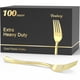thumbnail image 1 of Tenedores Desechables Heavy De Plástico Dorado 100 Unidades, 1 of 7