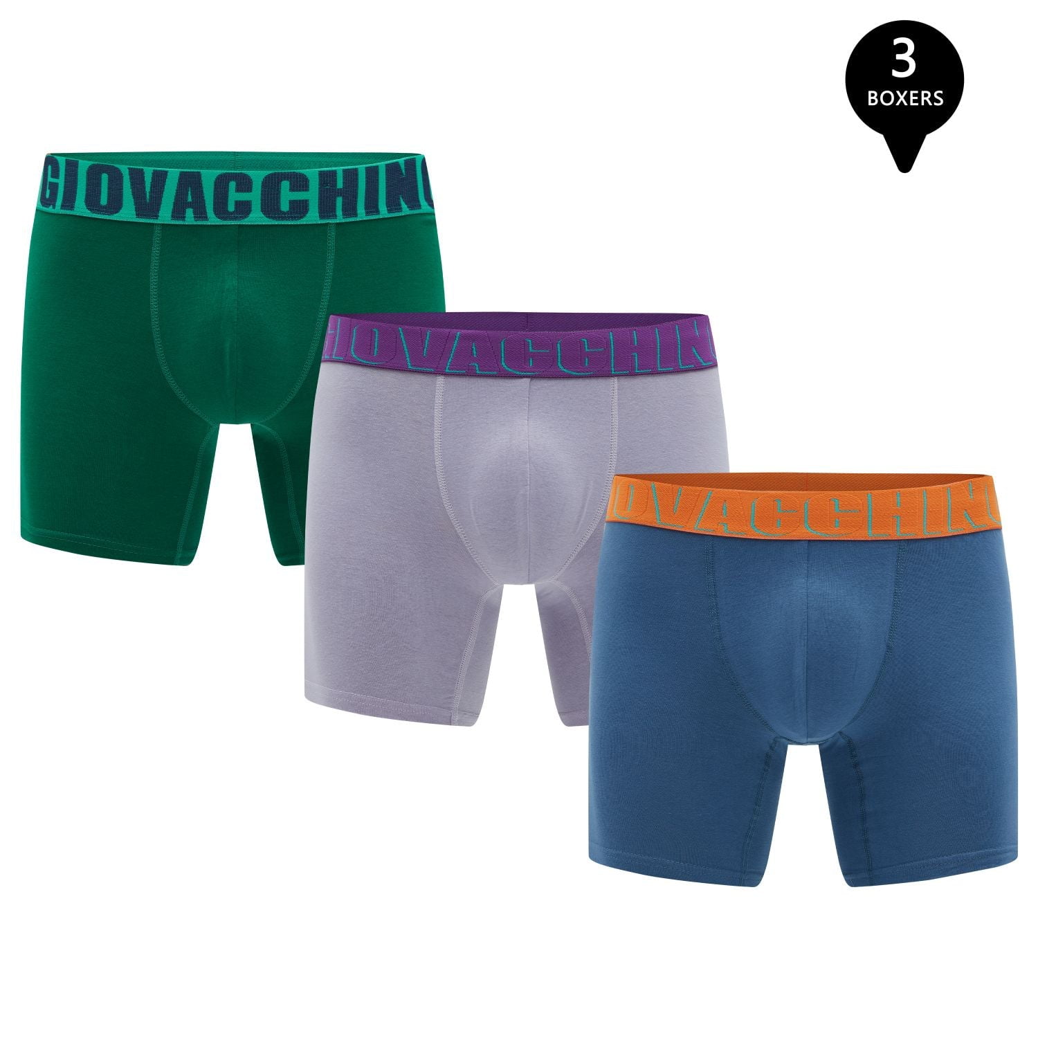 Giovacchino - Pack De 3 Boxer Medio Algodon Hombre