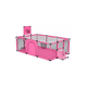 thumbnail image 1 of Corral de seguridad para bebés con aro de basket fútbol + pelotas, rosado, 1 of 2