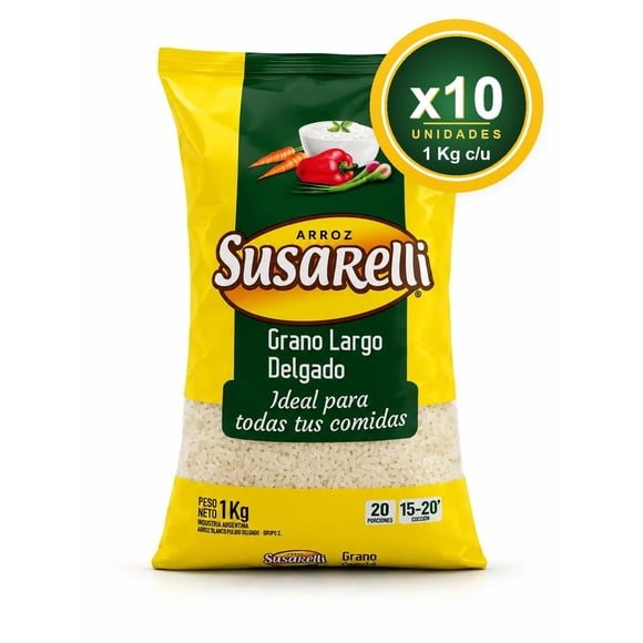 Arroz Susarelli Grado 2 Largo Fino 10 x 1 kg