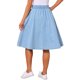 thumbnail image 3 of INSPIRE CHIC Falda Midi de Mezclilla para Mujer con Cintura Elástica con Cordón, Falda de Jean en Línea A con Bolsillos y Dobladillo Acampanado M Azul Claro, 3 of 6