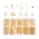 thumbnail image 4 of Juego de fabricación de aretes con anillos de salto abiertos Pasadores de oreja Abrazadera de cinta Engarces con lazo Hallazgos de joyería Extremos de , dorado, 4 of 5