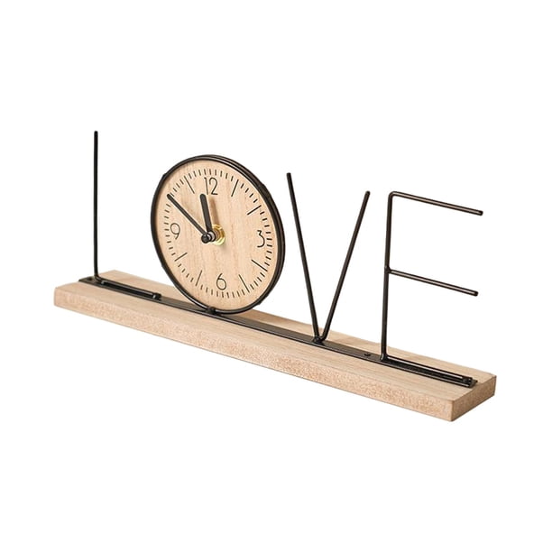 Reloj de metal, moderno accesorio de decoración para habitaciones, reloj de escritorio coleccionable, reloj de mesa para escritorio, estante, hogar, dormitorio. AMAR